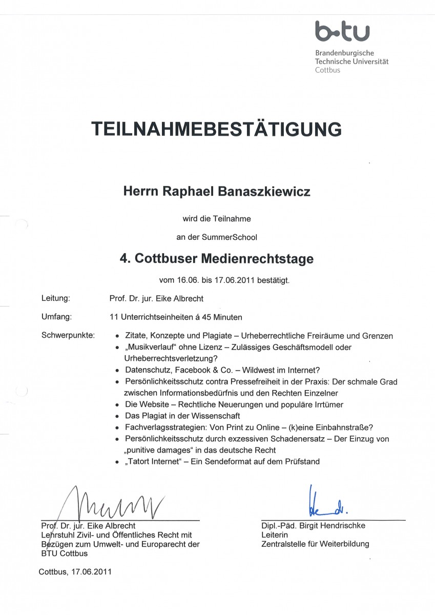 Zertifikat-2011-Cottbuser-Medienrechtstage